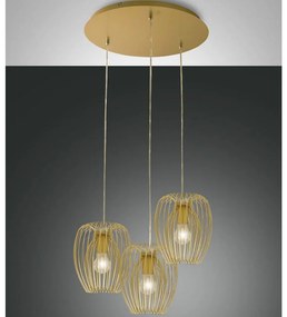 Fabas Luce 3677-47-225 - Luster na lanku CAMP 3xE27/40W/230V zlatá