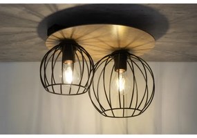 Prisadený luster CYBER 2xE27/60W/230V drevo/čierna