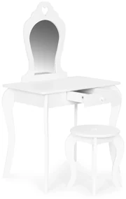 Veľký detský toaletný stolík so zrkadlom, White