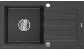 Mexen Pablo - drez granitový 75,2x43,6cm, 1-komorový, čierna-škvrny, 6510751010-76