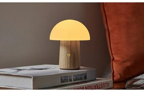 Stmievateľná stolová lampa v prírodnej farbe so skleneným tienidlom (výška 13 cm) Alice – Gingko