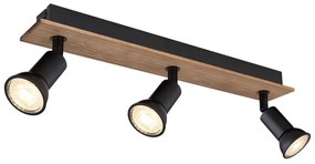 Globo 57998-3W - Bodové svietidlo DREW 3xGU10/35W/230V drevo/kov