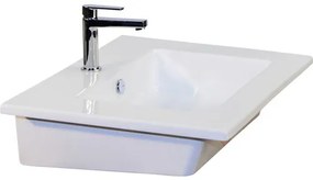 Kúpeľňový nábytkový set Pulse 70 cm s keramickým umývadlom a zrkadlom biela vysoko lesklá
