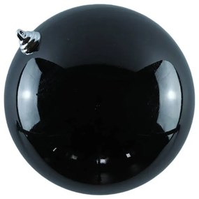 DECOLED Plastová guľa, 20 cm, čierna, lesklá, v2