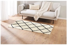 Livarno home Koberec s dlhým vlasom, 80 x 150 cm/Ø 100 cm (krémová/čierna)  (100377446)