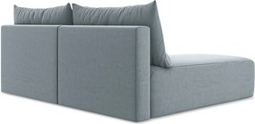 Modrá zamatová rozkladacia/s úložným priestorom rohová pohovka (ľavý roh/s leňoškou) Kalena – Makamii