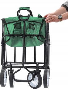 Garden Line ZELENÝ SKLADACÍ ZÁHRADNÝ VOZÍK 116 x 54 x 90 cm