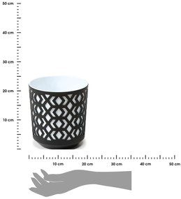 PLASTOVÝ KVETINÁČ ETNIC 20X19 CM ČIERNA