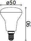 MILIO LED žiarovka R50 - E14 - 7W - 610 lm - neutrálna biela