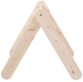 Ružový/v prírodnej farbe pikler trojuholník z borovicového dreva 61x60x60 cm Montessori – Meowbaby
