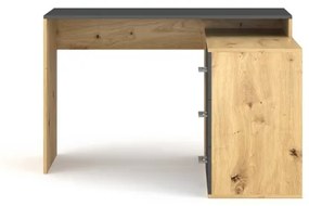 Písací stôl s zásuvkami a univerzálnym rohom P/L JULES dub artisan/antracit