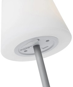 Stolná lampa sivá nabíjateľná vrátane LED a stmievača IP54 - Jude
