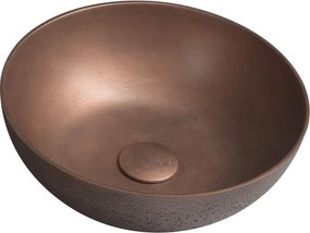 Sapho Sapho, FORMIGO betónové umývadlo na dosku, priemer 39cm, medená matná, FG320
