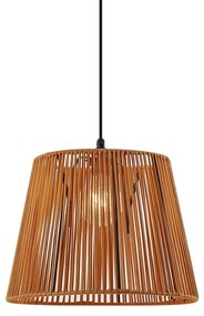 Vonkajšia závesná lampa čierna s oranžovým lanovým tienidlom IP44 - Cava Jayla