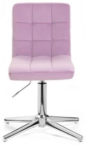 LuxuryForm DESIGN Stolička TOLEDO VELUR na striebornom kríži - levanduľa