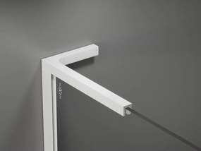 Mexen Kioto L, sprchová zástena Walk-In 80 x 200 cm, 8mm číre sklo čierny vzor, biely profil, 800-080-103-20-77