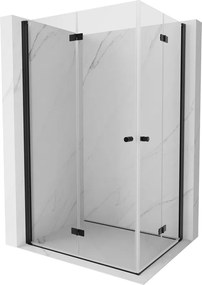 Mexen Mist-F Duo, skladací sprchový kút 115 x 110 cm, číre sklo, čierny profil, 8A6-115L-110P-70-00