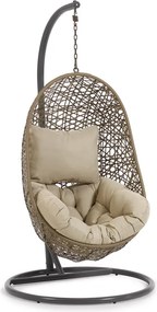Béžové závesné záhradné kreslo z umelého ratanu Florina – Kave Home