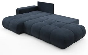 Raztegljiva kotna oblazinjena sedežna garnitura z odlagalnim prostorom v obliki črke L ALMADA, leva, modra