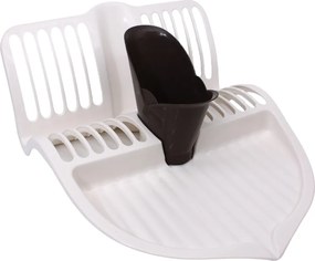 BAMA Plastový odkapávač na riad SCOLAPIATTI, farba biela a hnedá