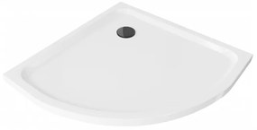 Sprchová vanička MEXEN FLAT s čiernym sifónom 90 x 90 cm biela