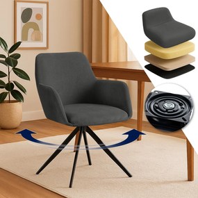 Jedálenská stolička Olema látka cord - sivá