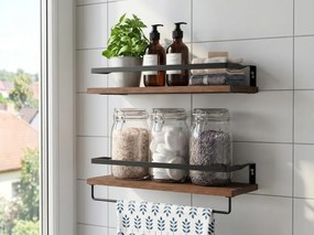 Nástenné police VIREON hnedé, sada 2ks