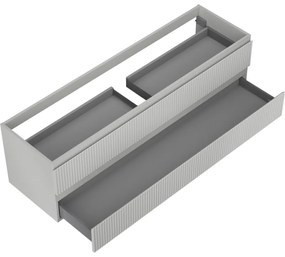 Mexen Rivel, kúpeľňová skrinka 160 cm, 2 zásuvky, drážkovaná, sivá matná, 91A20-16047-2-BFF62