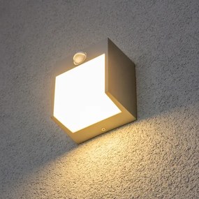 Brilagi -LED Vonkajšie nástenné svietidlo so senzorom TERNI LED/12W/230V šedá IP44