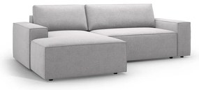 Svetlosivá rozkladacia rohová pohovka z textílie bouclé (ľavý roh) Jodie – Micadoni Home