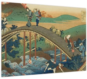 Obraz - Katsushika Hokusai, Ariwara no Narihirafrom the series One Hundred, Poems Explained by the Nurse (Hyakunin isshu uba ga etoki), reprodukcia (70x50 cm)