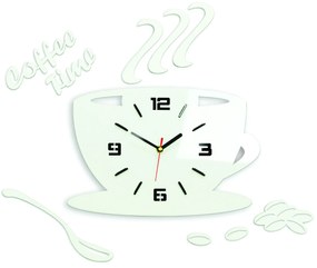 Nástenné hodiny Coffee biele