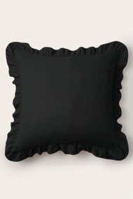 Saténová obliečka na vankúš RUFFY PREMIUM čierna Rozmer: 70x80 cm