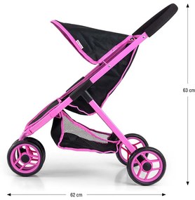 Detský golfový kočík pre bábiky Milly Mally Susie Prestige Black