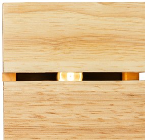 Rustikálna nástenná lampa z dubového dreva 9,7 cm - Transfer Groove