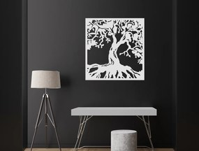 drevko Drevený obraz Strom s koreňmi Rozmer obrazu: 34 x 32,5 cm, Farba dekorácie: Čierna