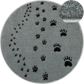 Koberec Lima M133A svetlosivý / čierny kruh