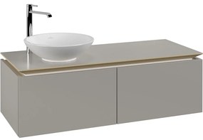 VILLEROY &amp; BOCH Legato závesná skrinka pod umývadlo na dosku (umývadlo vľavo), 2 zásuvky, 1200 x 500 x 380 mm, Soft Grey, B57900VK