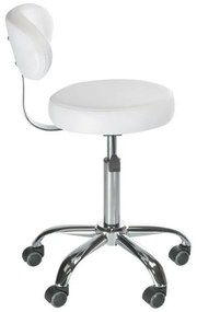 LuxuryForm DESIGN Stolička BERN na striebornej základni s kolieskami -    biela