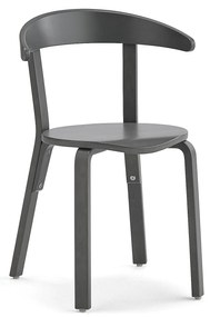 Drevená stolička do jedálne LINUS, V 450 mm, breza, dyha - šedá
