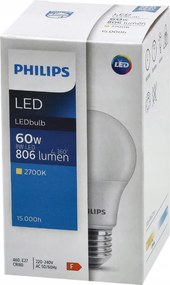 LED žiarovka E27 PHILIPS 8W 806lm 2700K A60 - tepla biela