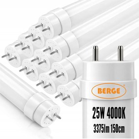 BERGE 10x LED trubice 150cm T8 25W 3375lm 4000K - nieutrálná biela