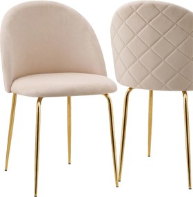 Jedálenská stolička FARGO Velvet - béžová/zlatá