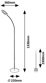 Rabalux 74004 stojacia LED lampa Rader, 11 W, čierna