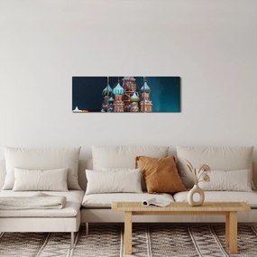 Obraz stavby v Rusku (s hodinami) (90x30 cm)