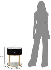 Nočný stolík v čierno-zlatej farbe Montpellier – Mauro Ferretti