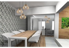 Závesné svietidlo Timber 3, 3x drevené tienidlo, o