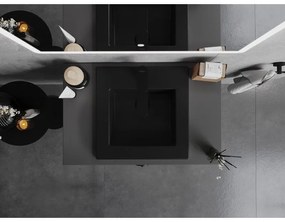 Mexen Atena, umývadlo na zapustenie do dosky 41 x 41 cm, čierna matná, 25014170