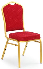 Stolička K66 kov/tkanina zlatá/bordó 45x59x93