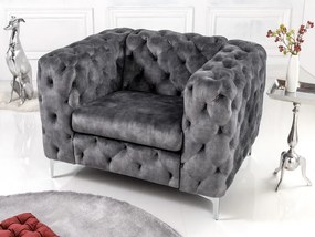 Modern Baroque kreslo sivé